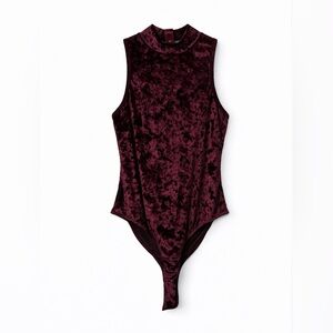 Bozzolo Velvet Bodysuit - Deep Burgundy